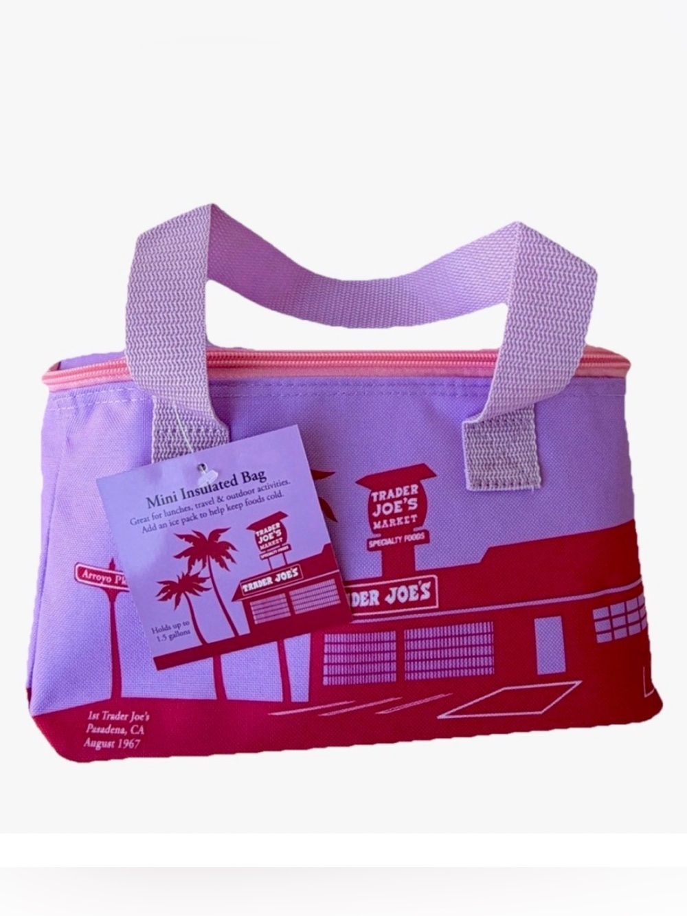 Trader Joe's Lavender/Pink Striped Mini Insulated Bag 💜🩷 LIMITED EDITION 2026